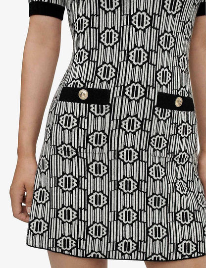 MJ Risola Monogram-Pattern Jacquard Mini Dress