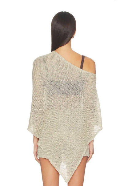 EC: Linen Open Knit Poncho