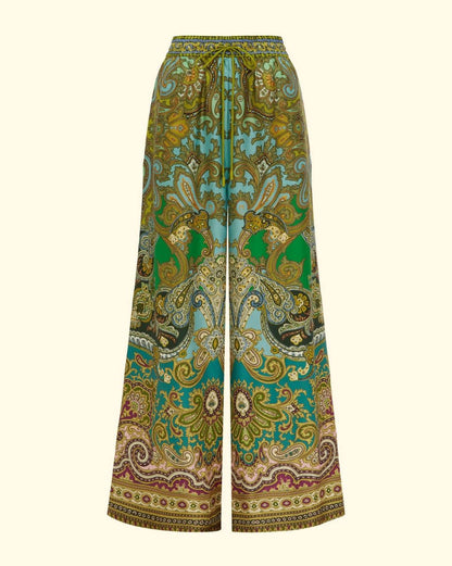 ALM Clemenza Spliced Crop Silk Blouse | Pants | Set