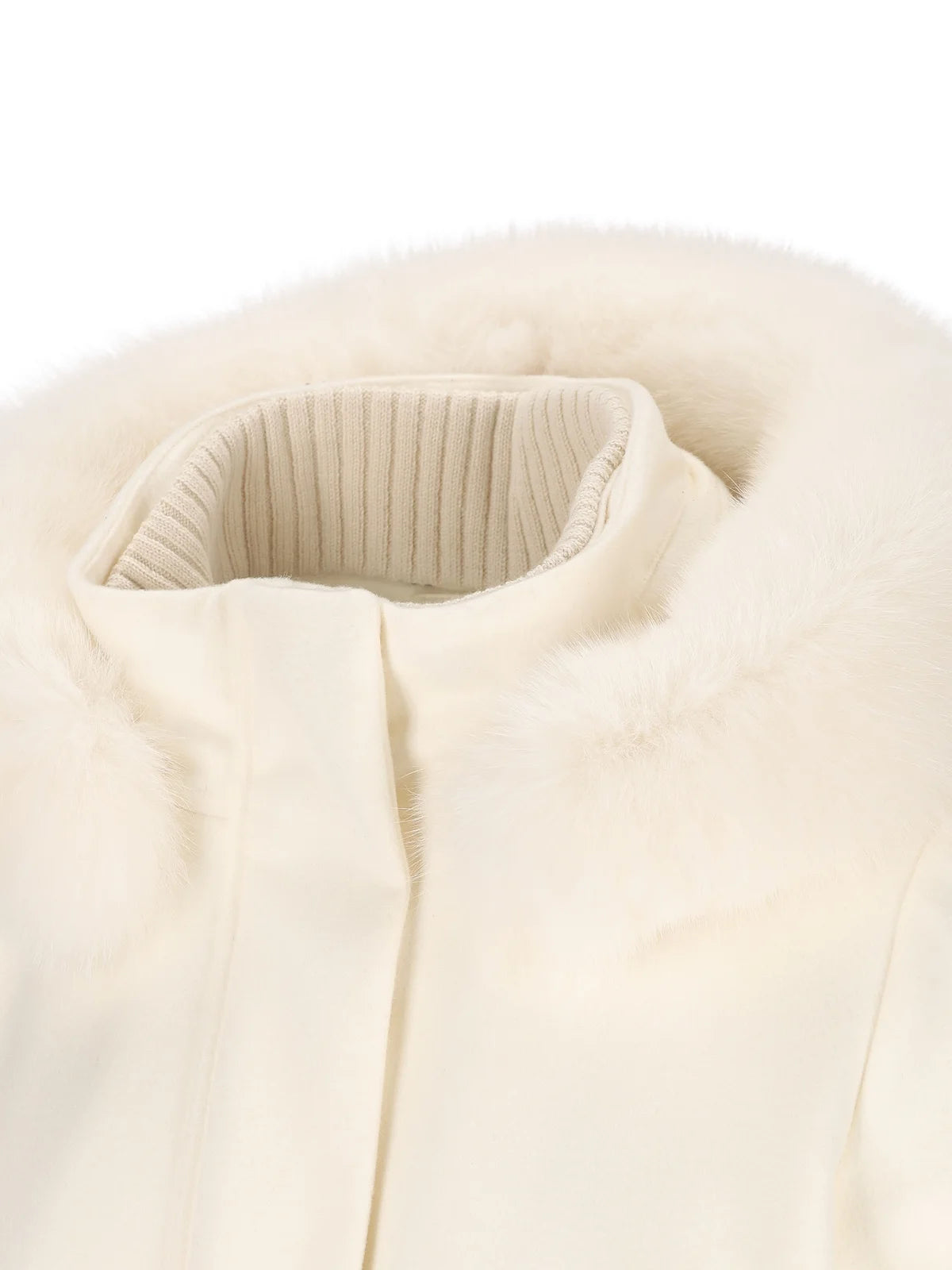 LP Icery Cashmere Short Jacket with Fox Fur Trim