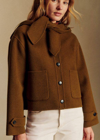 SZ Paxton Wool Cardigan Jacket with Removable Scarf Hood