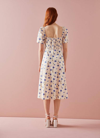 LKB Phelia Cotton-Blend Sweetheart Midi Dress