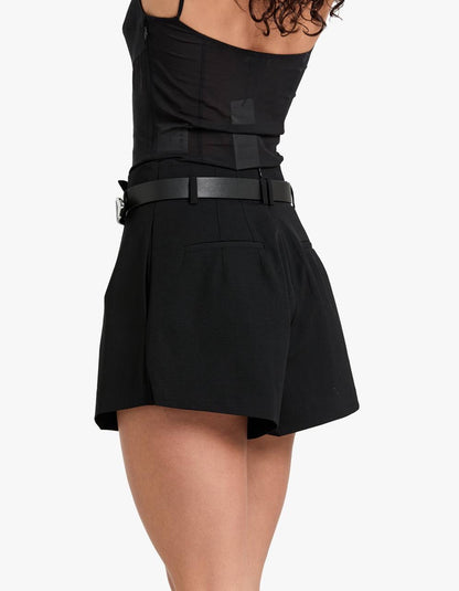 SA Paperbag Waist Wool-blend Shorts
