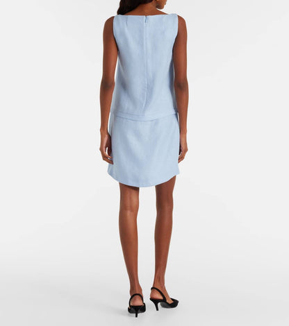 PSE Harper Linen Shift Bow Mini Dress