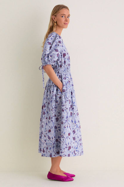 UJ Adriana Puff Sleeve Cotton Poplin Midi Dress