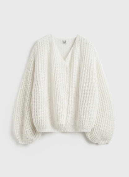 Tot Puffed Mohair-Wool Blend Cardigan