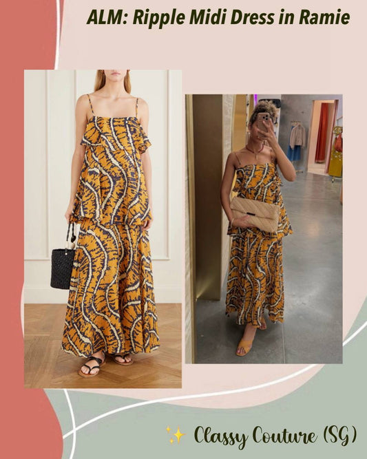 ALM Ripple Ramie Tiered Maxi Dress Sundress