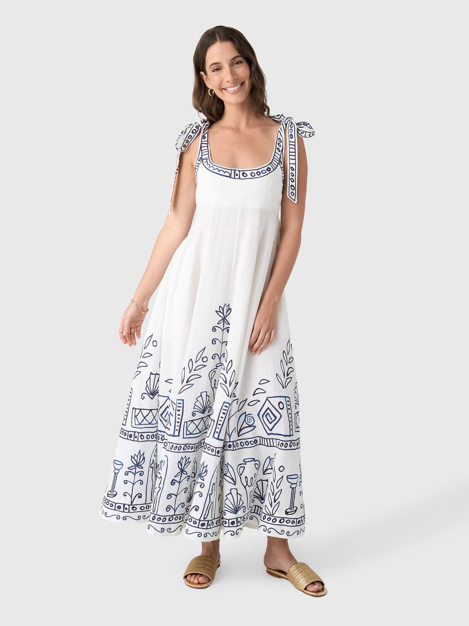 ALM Leela Ballet Linen Midi Dress