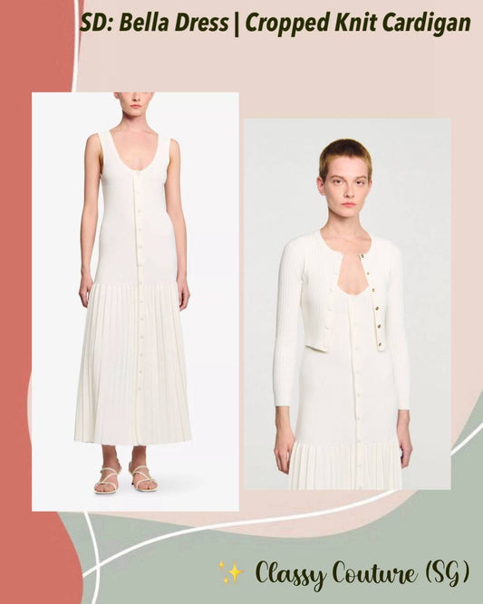 SD Bella Midi Dress | Bello Cropped Rib Knit Cardigan | Viscose-Blend Set