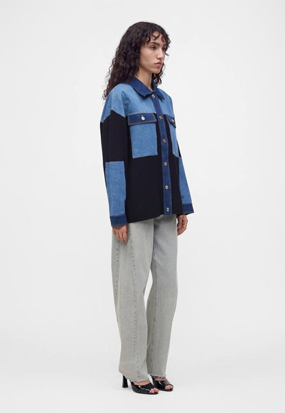 Celia Oversized Cardigan in Denim Mix