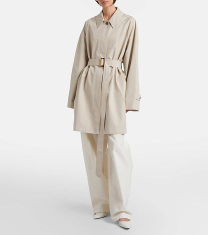 TR Amaya Washed Cotton Trench Car Coat in Beige (lining replaced)