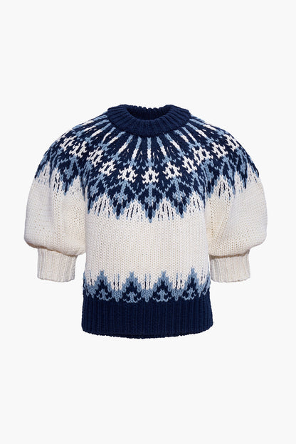 ATZ Marty Knit Fairisle Cotton Sweater Top