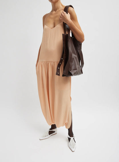 TB Spring Acetate Strappy Jalouise Midi Dress