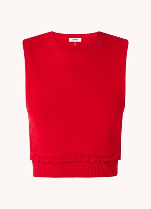 SD Emie Red Ruffled Tank Top | Emile Cardigan | Wool-Cashmere Set