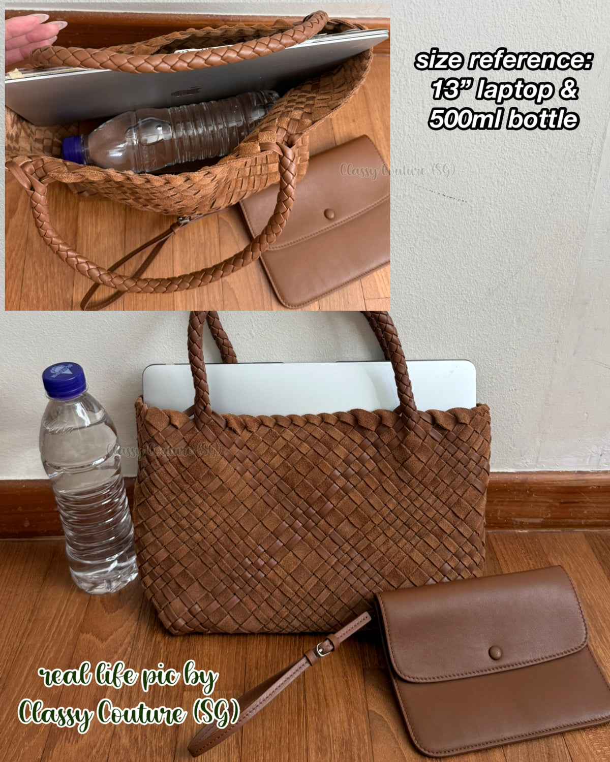 TR Ruth Small Woven Lambskin Leather & Calfskin Suede Tote Bag