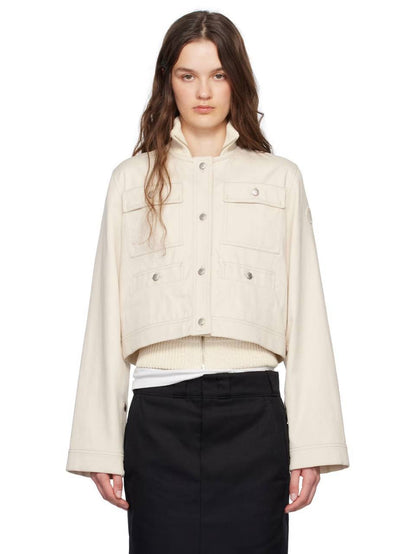 MC Chatel Button Sleeve Cotton-linen Crop Jacket