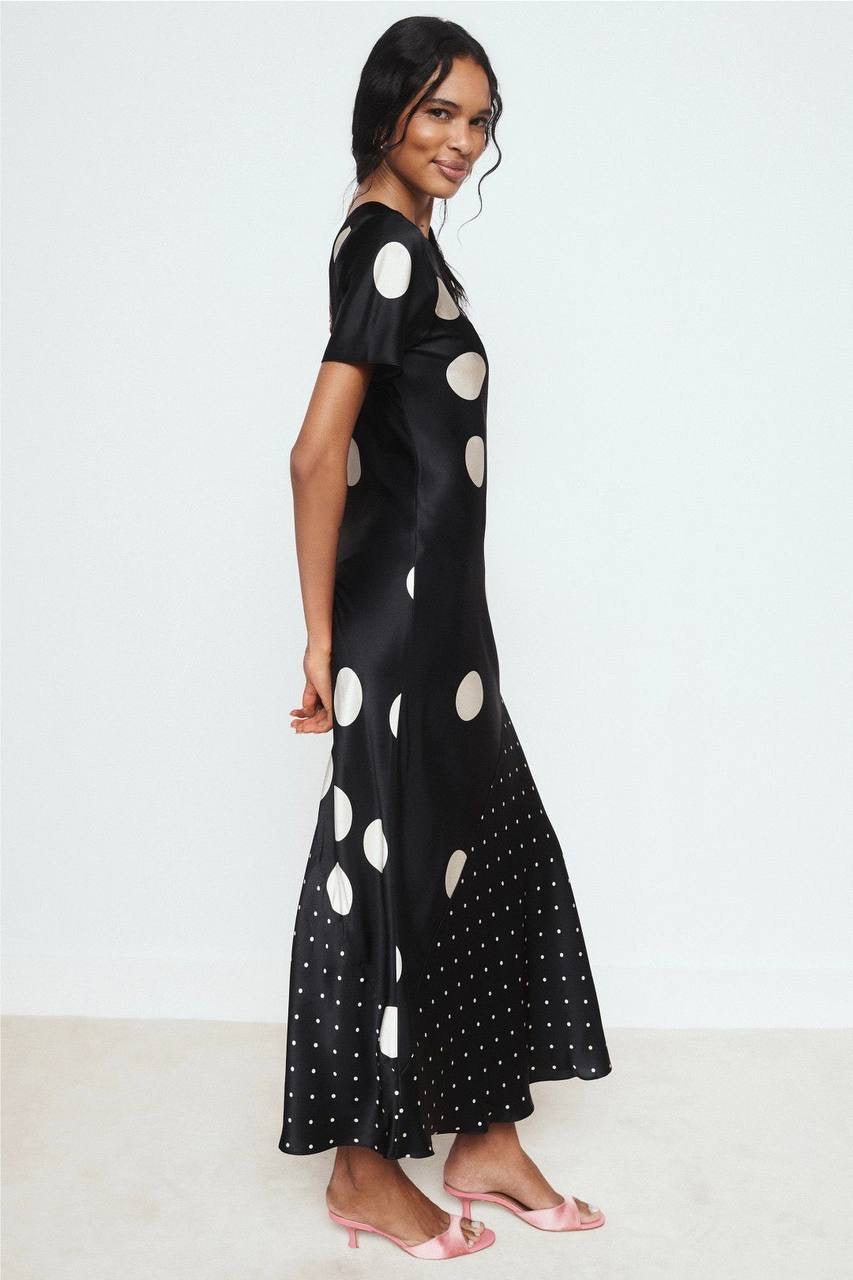 (PART 5/5) SL Short Sleeve Silk Bias Midi Maxi Dress