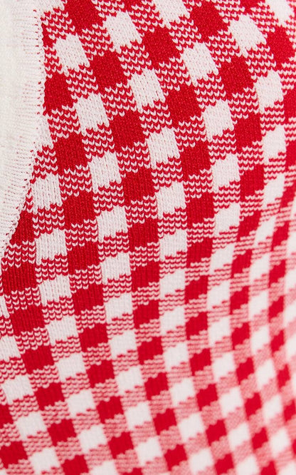 PSE Micah Halter Top | Cardigan | Pants | Shorts | Dress | Viscose-blend Red/white Gingham Check Set