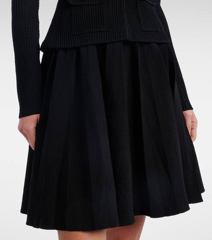 SP Black Contrast Collar Tailored Knit Mini | Midi Dress