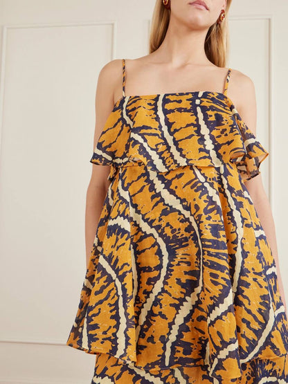 ALM Ripple Ramie Tiered Maxi Dress Sundress