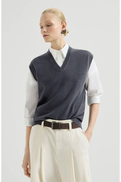 BC Grey Cashmere Knit Vest