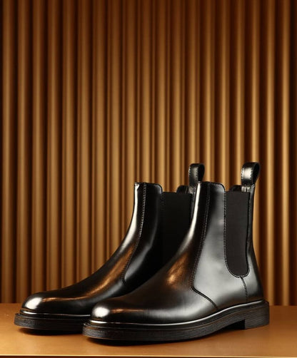 TR Black Elastic Ranger Leather Boots
