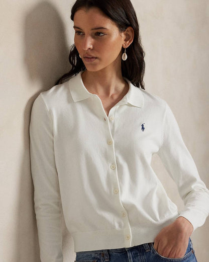 RL Polo-Collar Cotton-blend Buttoned Cardigan