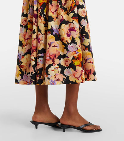 UJ Marin Puff Sleeve Cotton Midi Dress