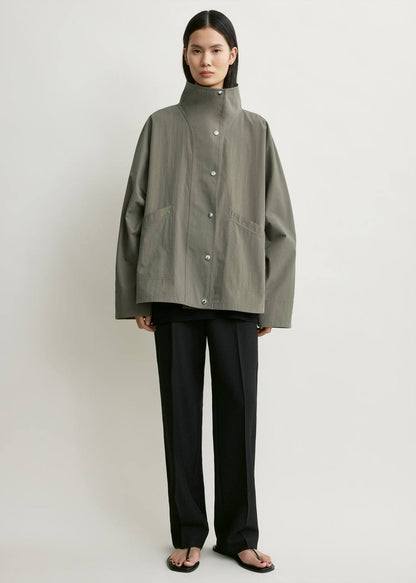 Tot Summer Parachute Cotton-Blend Jacket in Clove Green