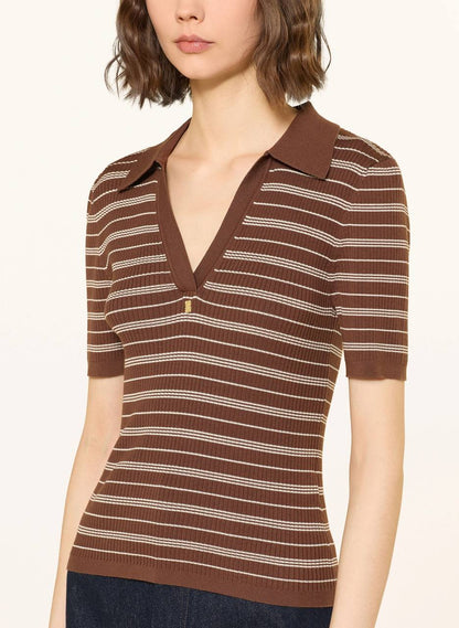 SD Striped Knit Polo Shirt