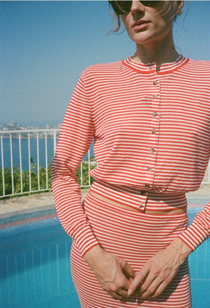 CL Hydra Stripe Cotton-blend Cardigan