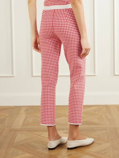 PSE Micah Halter Top | Cardigan | Pants | Shorts | Dress | Viscose-blend Red/white Gingham Check Set