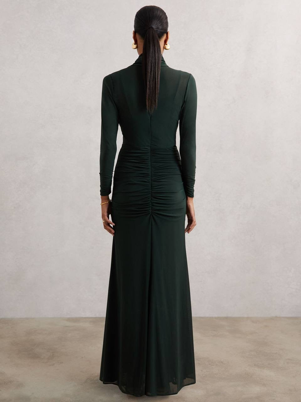 RS Danni Ruched Long-Sleeve Maxi Dress