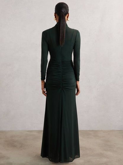 RS Danni Ruched Long-Sleeve Maxi Dress