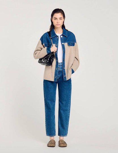 SD Denim And Knitwear Coatigan Oversized Jacket