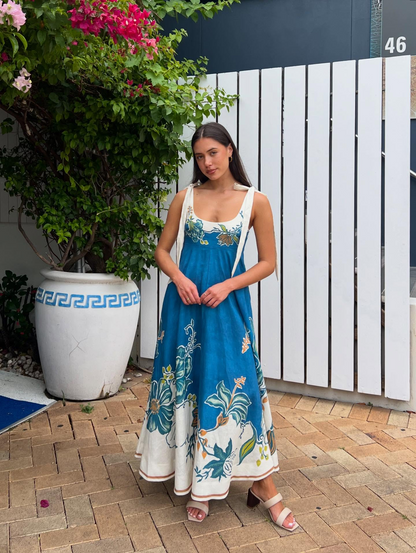 ALM Luda Ballet Linen Sundress Midi Dress