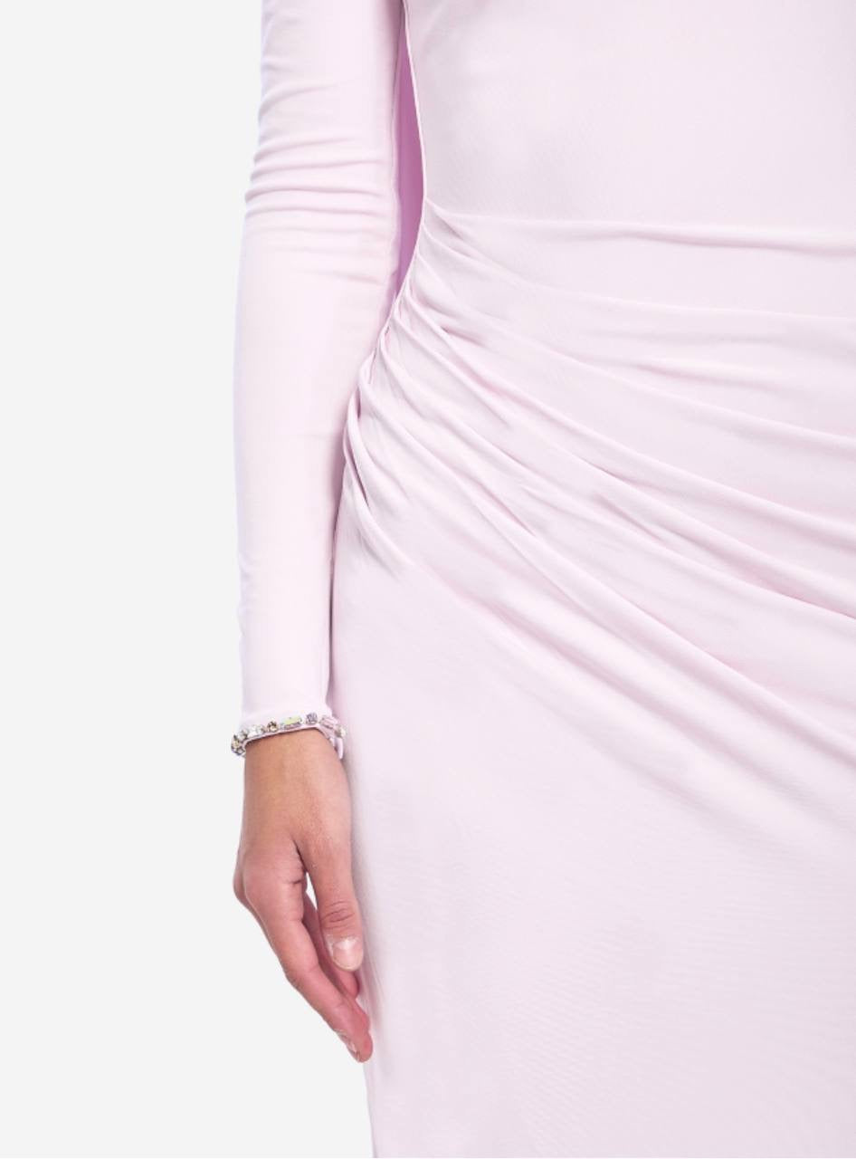 SP Pink Jersey Viscose Drape Cape-effect Maxi Dress