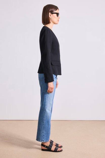 AA Button Up Vest Top | Asma V-neck Jacket | Linen-Cotton set
