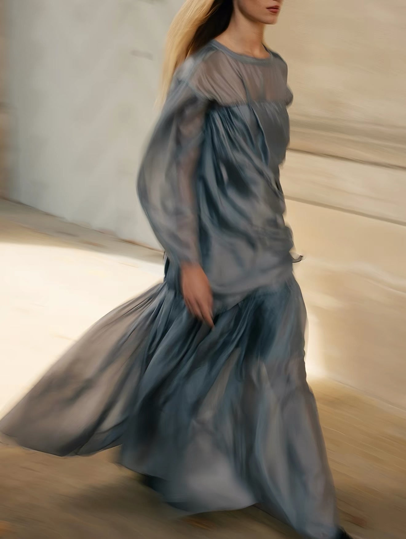 TG Gilian Viscose-blend Draped Sheer Organza Strapless Gown Maxi Dress
