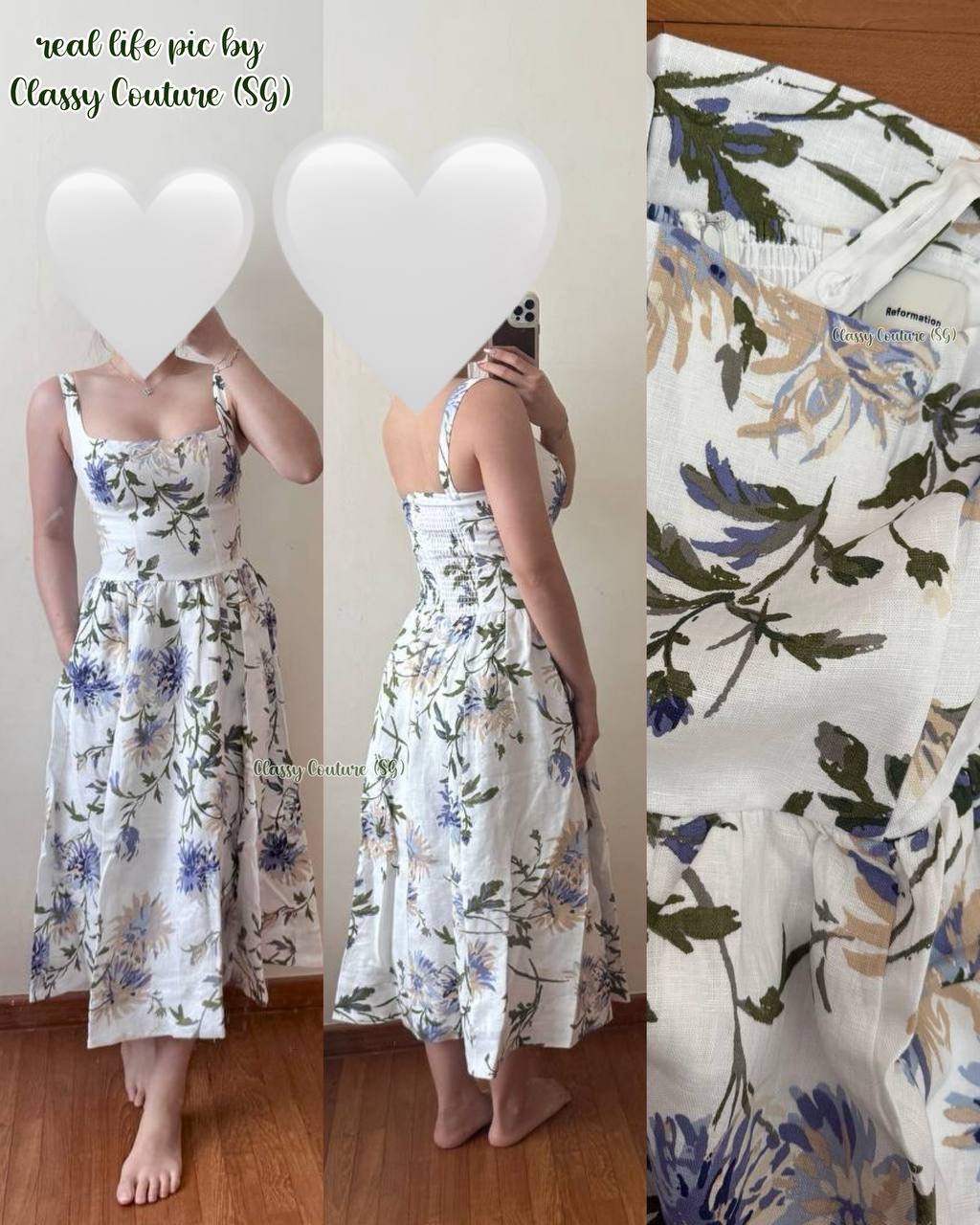 Ref Janu Linen Midi Dress in Serenity floral