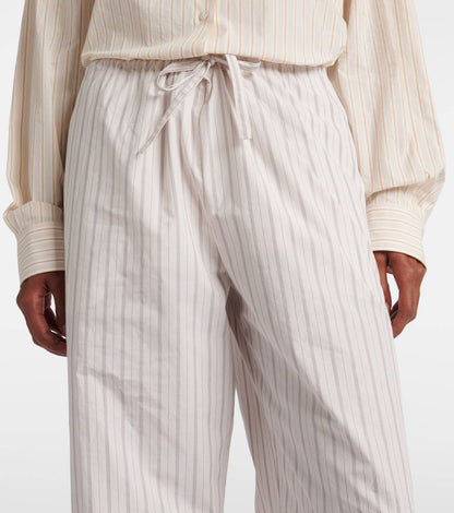 TR Hypnosta Striped Cotton Poplin Wide Leg Pants
