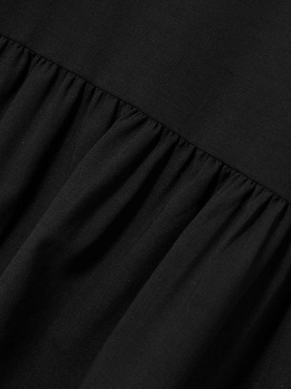 TH Tie Neck Midi Dress in Lightweight Wool