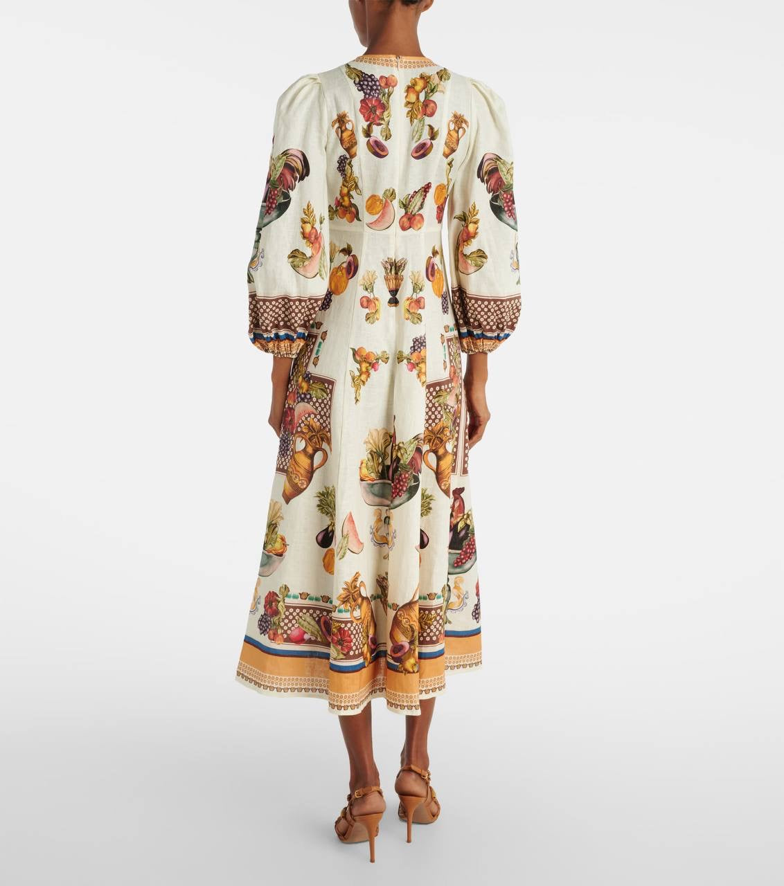 ALM Mercado Long Sleeved Linen Midi Dress