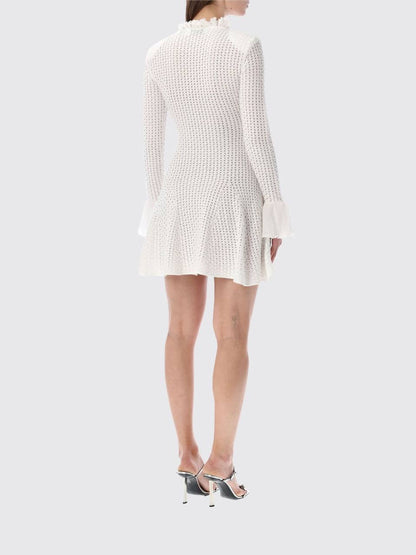 SP White Pointelle Knit Mini Dress