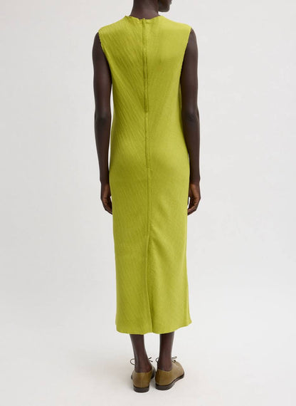 TB Viscose Plisse Sleeveless Bias Midi Dress