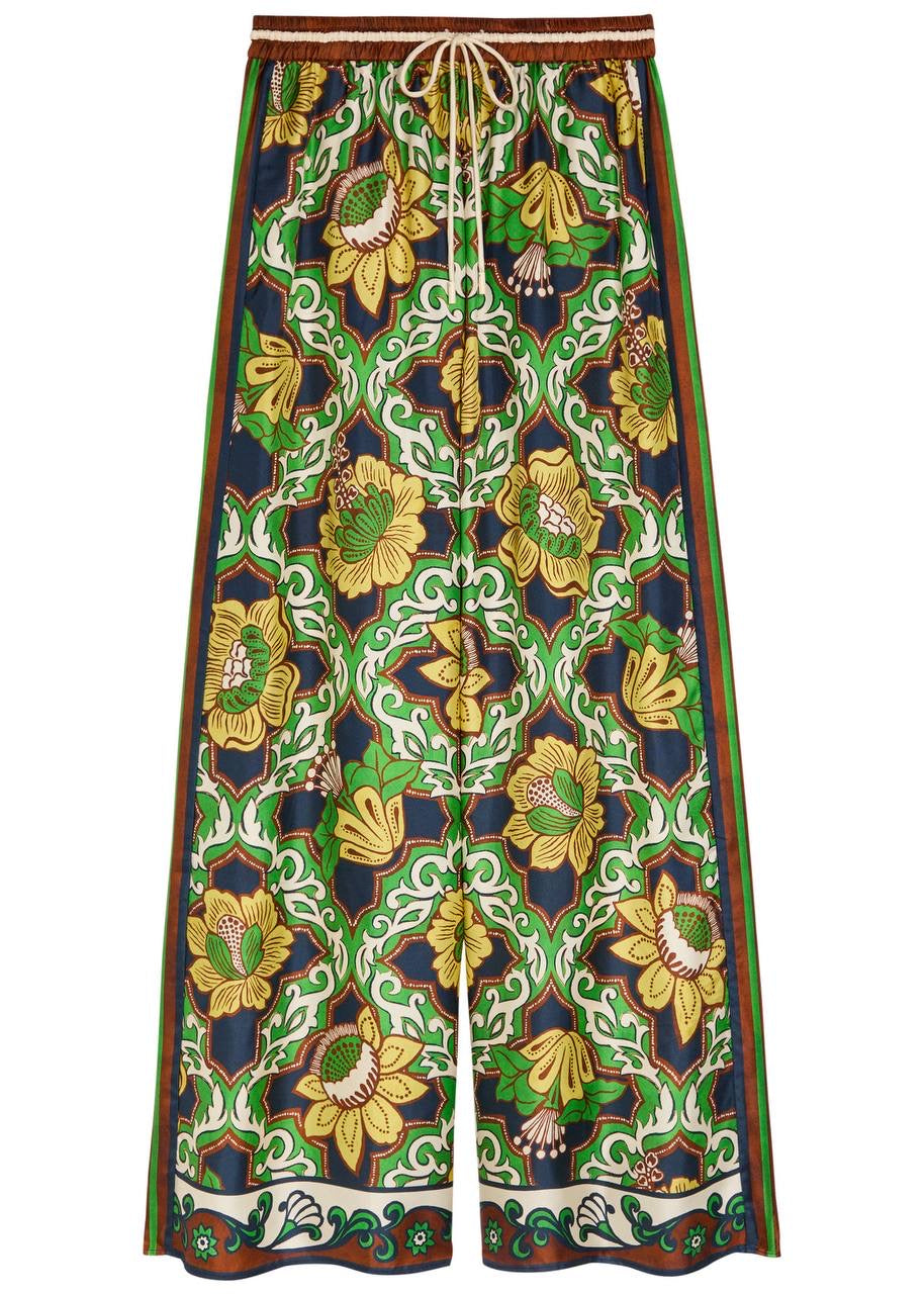 ALM Liana Silk Top Silk Palazzo Pants