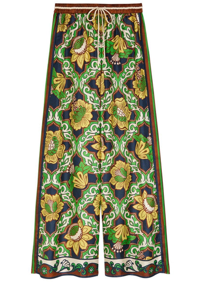 ALM Liana Silk Top Silk Palazzo Pants