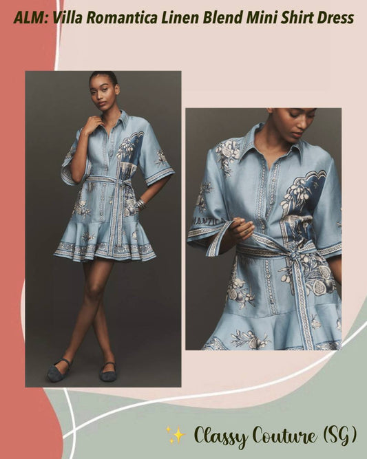 ALM Villa Romantica Linen-viscose Mini Dress ShirtDress
