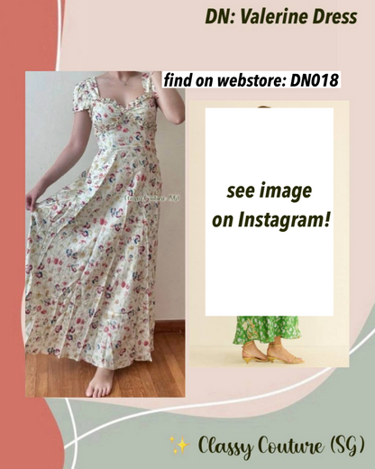 DN018 Silk-Viscose Ruffle Bust Puff Sleeve Midi Maxi Dress
