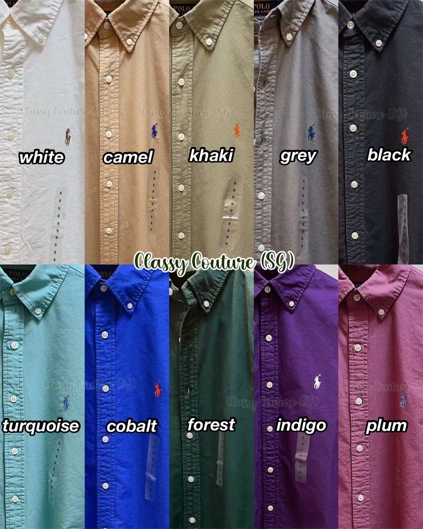 10 Colors! RL Men’s / Unisex Custom Slim Fit Garment Dyed Oxford Shirt